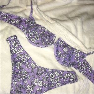 high waisted bikini, floral purple never worn.